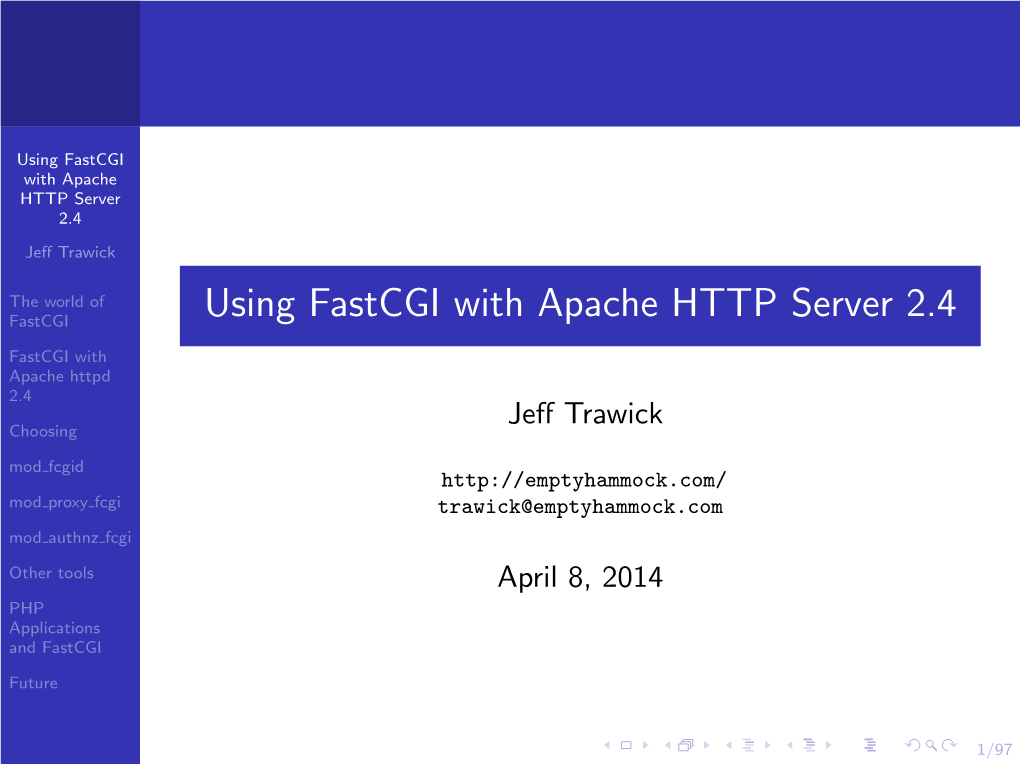 Using Fastcgi with Apache HTTP Server 2.4