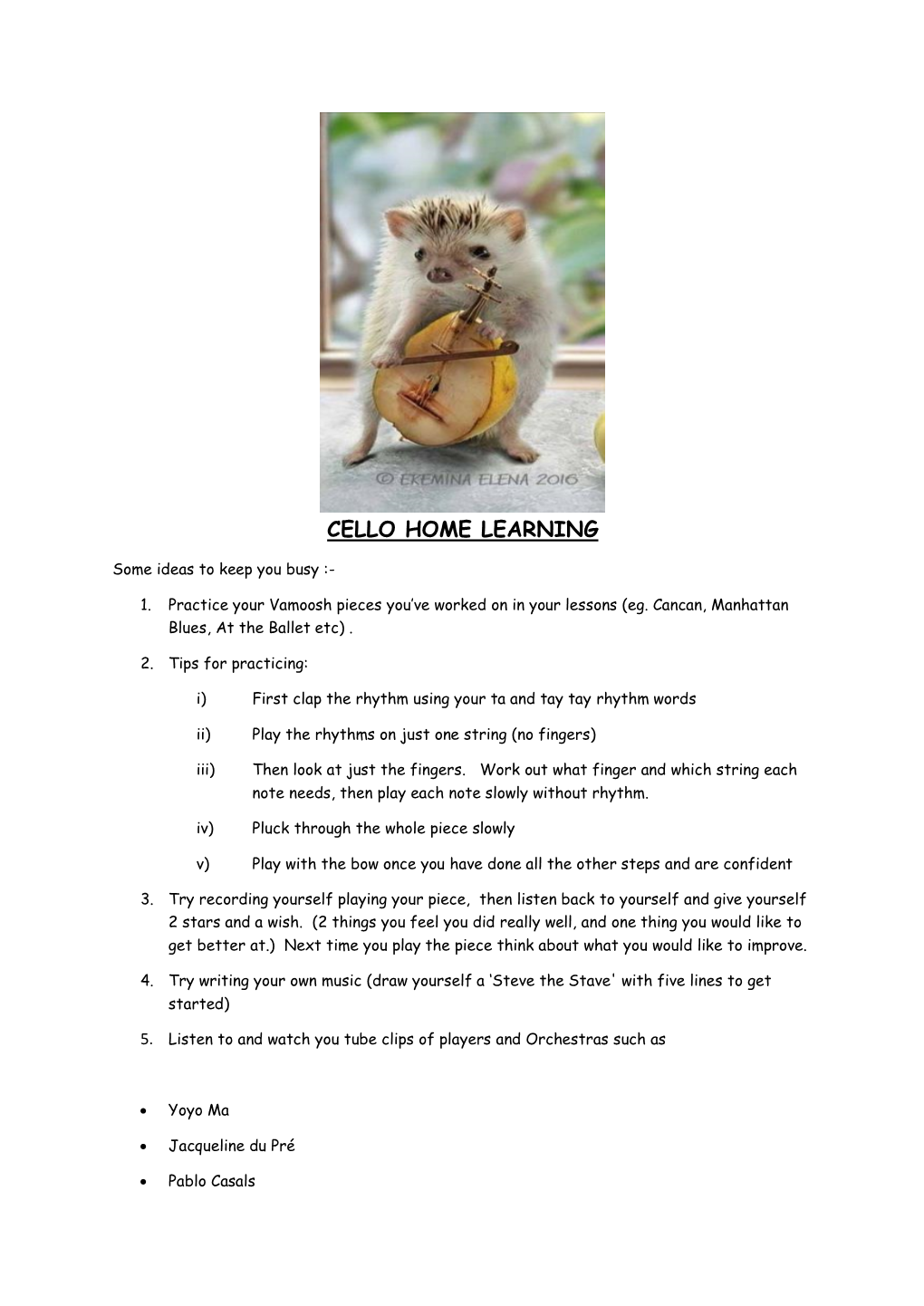Cello Home Learning