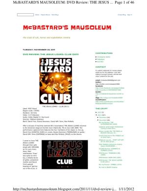 Mcbastard's MAUSOLEUM: DVD Review: the JESUS
