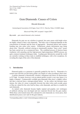 Gem Diamonds: Causes of Colors