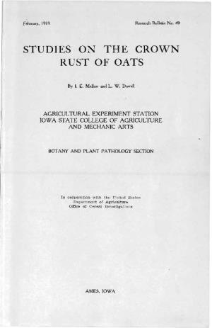 Studies on the Crown Rust of Oats