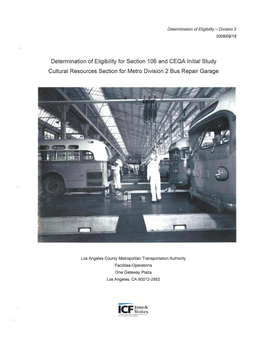 2008 Determination of Eligibility for Section 106 and CEQA Initial Study