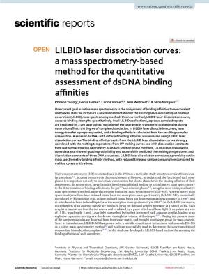LILBID Laser Dissociation Curves: a Mass Spectrometry-Based Method