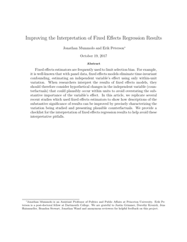 Improving the Interpretation of Fixed Effects Regression Results