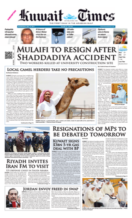 Mulaifi to Resign After Shaddadiya Accident