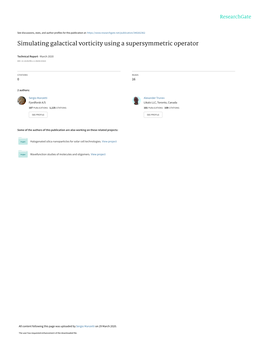 Simulating Galactical Vorticity Using a Supersymmetric Operator