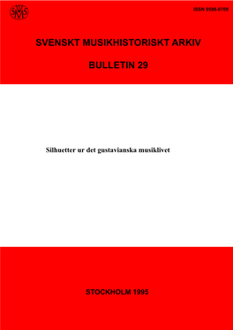Svenskt Musikhistoriskt Arkiv Bulletin 29