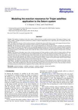Modeling the Evection Resonance for Trojan Satellites: Application to the Saturn System C