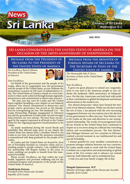 NEWS - SRI LANKA: the Embassy of Sri Lanka News