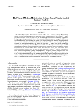 The Poleward Motion of Extratropical Cyclones from a Potential Vorticity Tendency Analysis