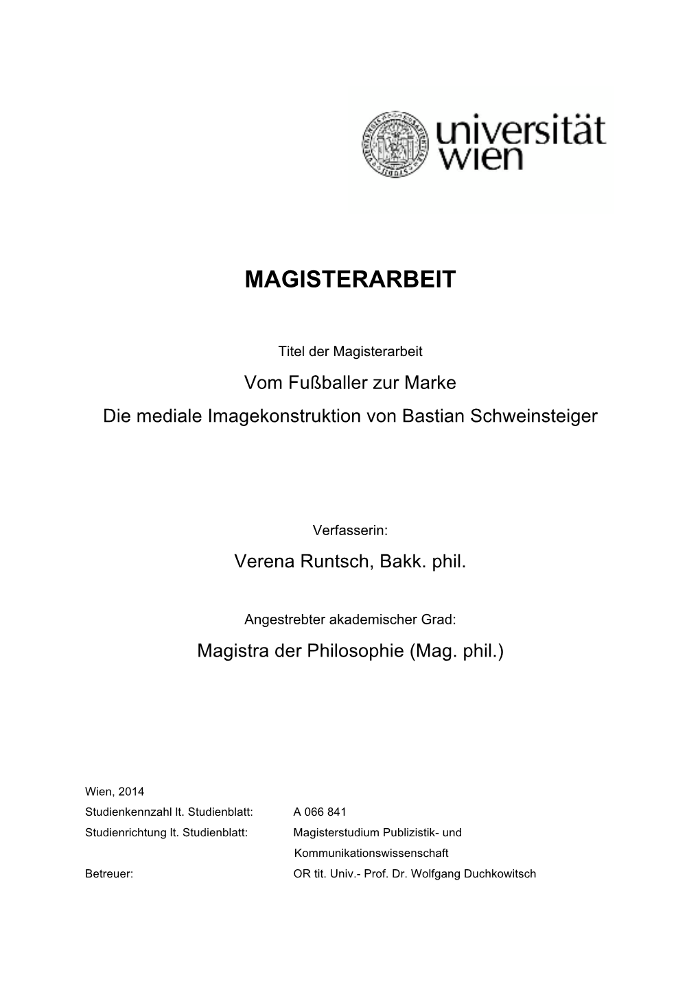 Magisterarbeit