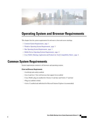 Operating System and Browser Requirements