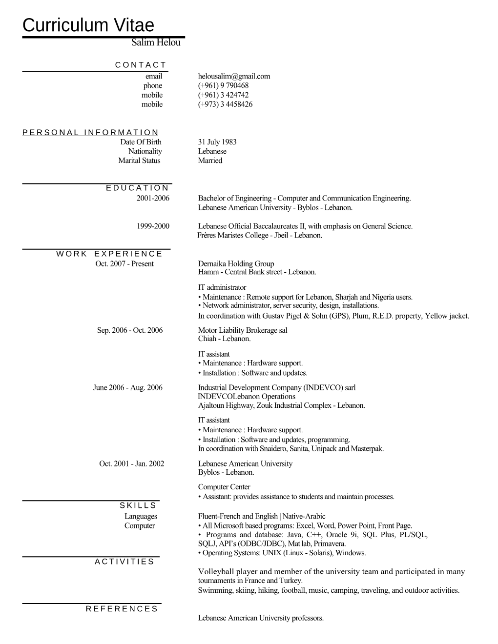 Curriculum Vitae s347