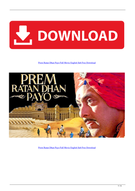 Prem Ratan Dhan Payo Full Movie English Sub Free Download