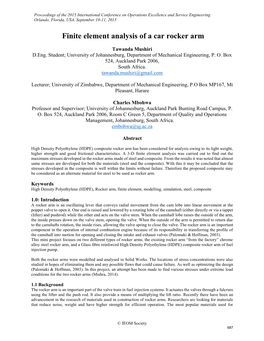 Finite Element Analysis of a Car Rocker Arm