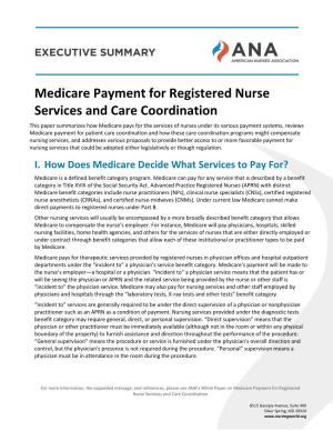 Medicare Payment for Registered Nurse Services and Care