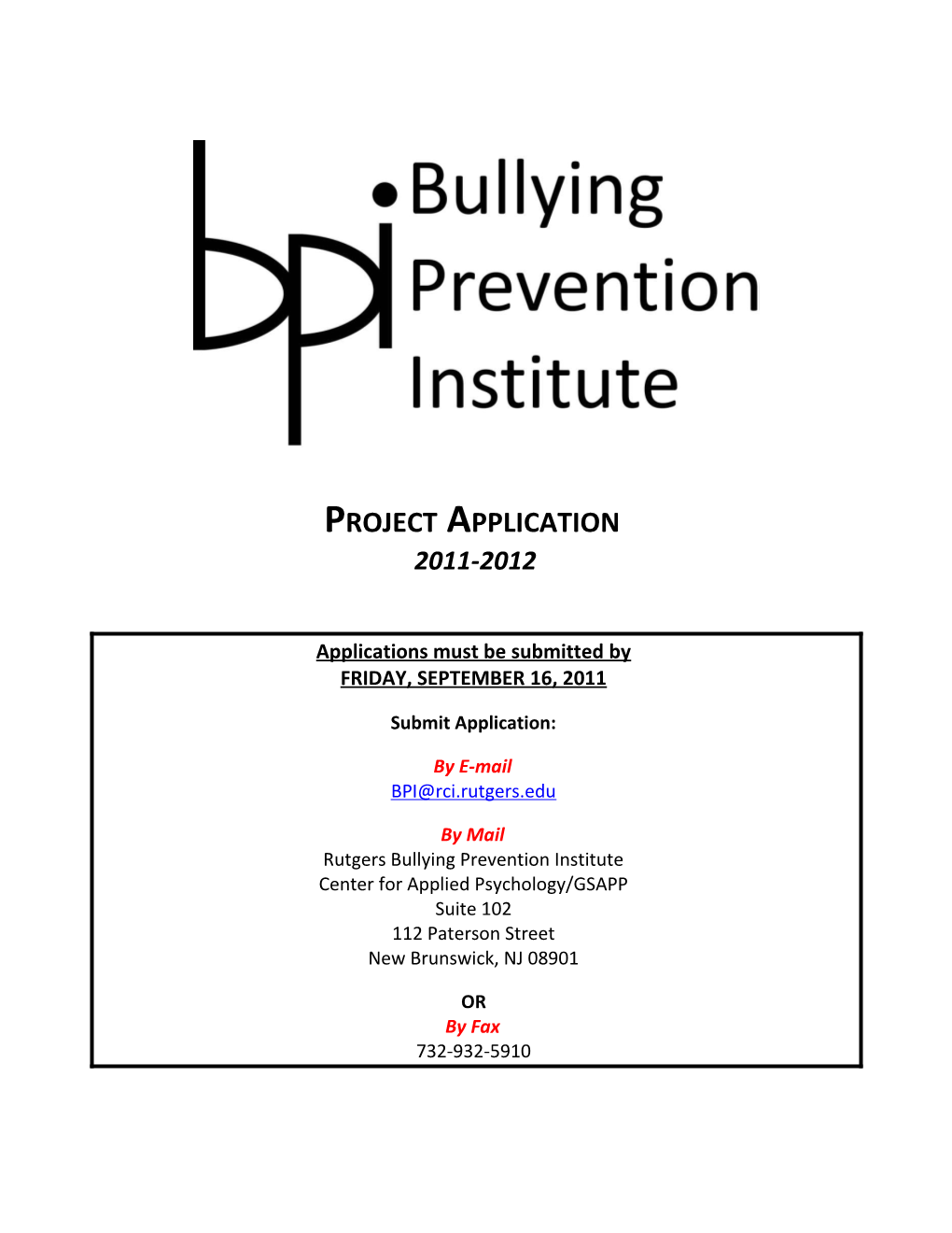 The Bullying Prevention Initiative