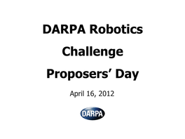 DARPA Robotics Challenge Proposers'