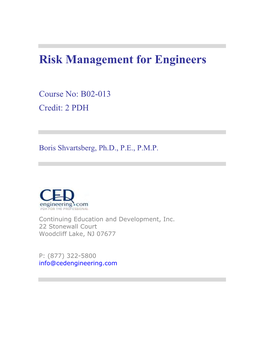 Risk Management for Engineers