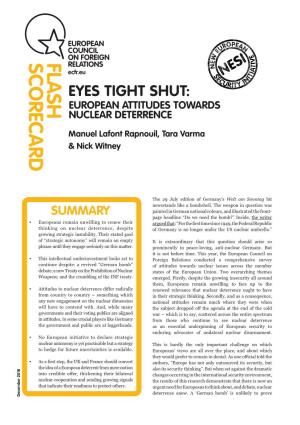 Eyes Tight Shut: European Attitudes Towards Nuclear Deterrence