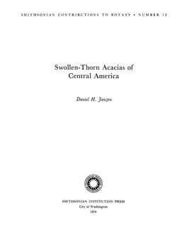 Swollen-Thorn Acacias of Central America