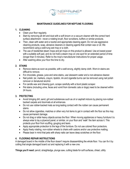 Maintenance Guidelines for Neptune Flooring