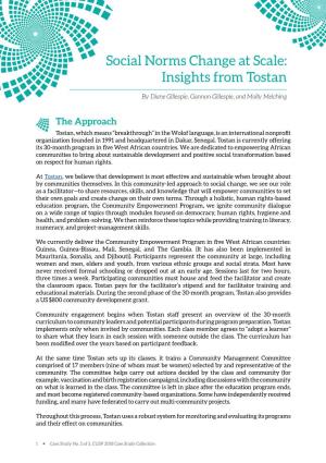 Insights from Tostan