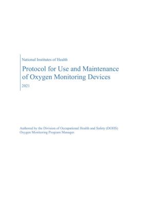 Protocol for Use and Maintenance of Oxygen Monitoring Devices 2021