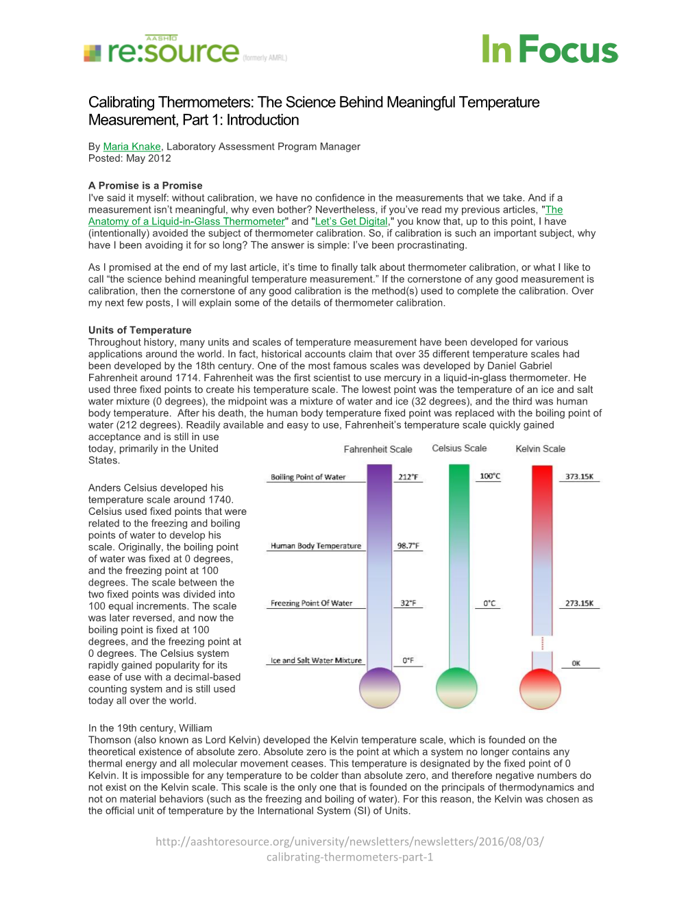 The Science Behind Meaningful Temperature Measurement, Part 1: Introduction