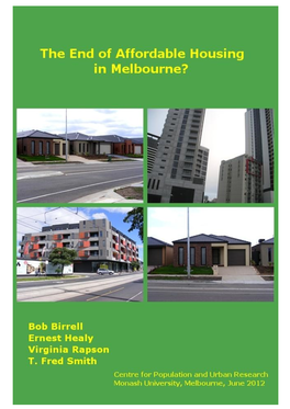 The End of Affordable Housing in Melbourne?
