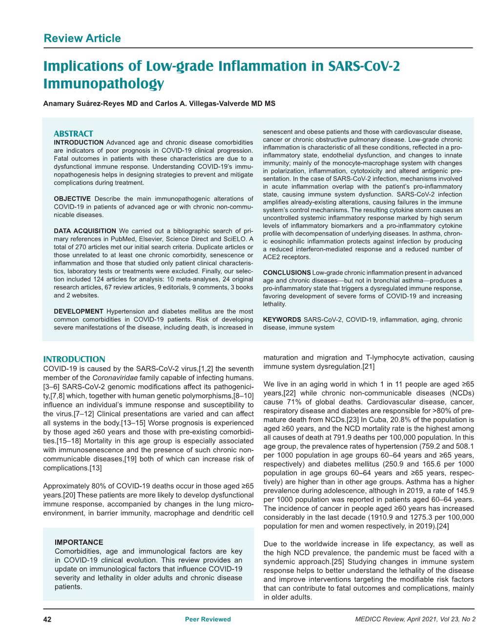 Implications of Low-Grade Inflammation in SARS-Cov-2 Immunopathology