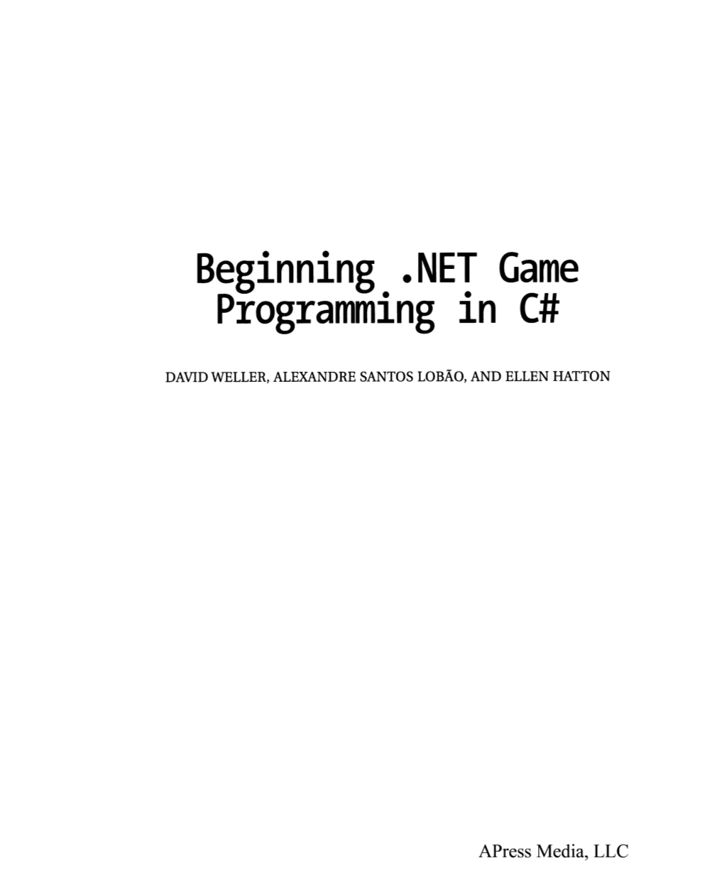 Beginning .NET Game Programming in En