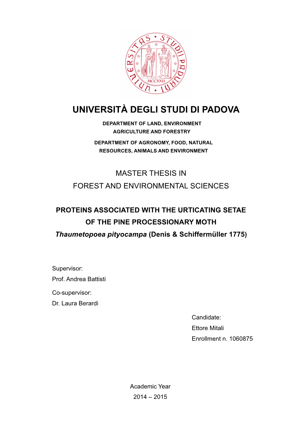 Università Degli Studi Di Padova