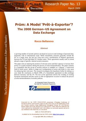 Prüm: a Model 'Prêt-À-Exporter'? Research Paper No. 13