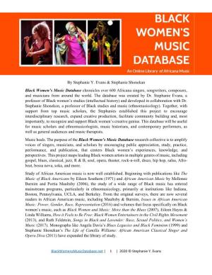 Black Women's Music Database