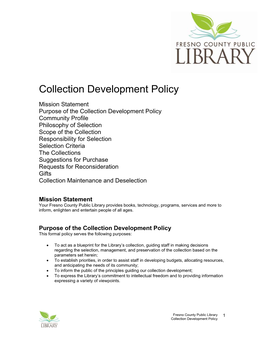 Collection Development Policy