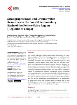Stratigraphic Data and Groundwater Resources in the Coastal Sedimentary Basin of the Pointe-Noire Region (Republic of Congo)
