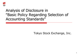 Basic Policy Regarding Selection of Accounting Standards”