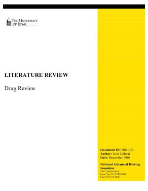 LITERATURE REVIEW Drug Review