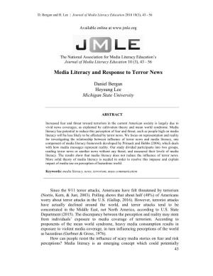 Media Literacy and Response to Terror News