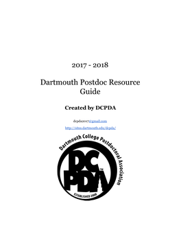Dartmouth Postdoc Resource Guide