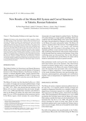 New Results of the Moma Rift System and Coeval Structures in Yakutia, Russian Federation