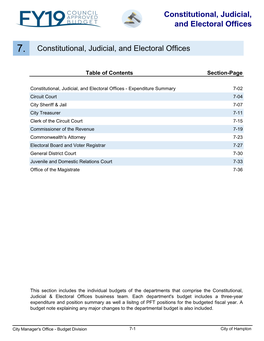 Constitutional, Judicial, and Electoral Offices