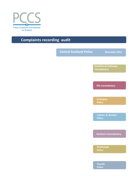 Complaints Recording Audit Central Scotland Police