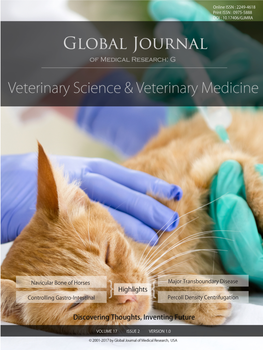 Global Journal of Medical Research: G Veterinary Science and Veterinary Medicine