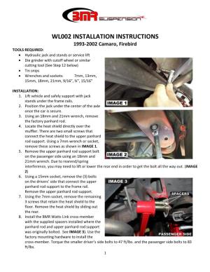 Wl002 Installation Instructions