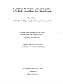 A Conceptual Model for the Computer Simulation of Air Traffic Control Radar Surveillance Systems