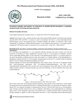 A Quantum Chemical Study Involving Nitrogen Mustards