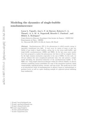 Modeling the Dynamics of Single-Bubble Sonoluminescence