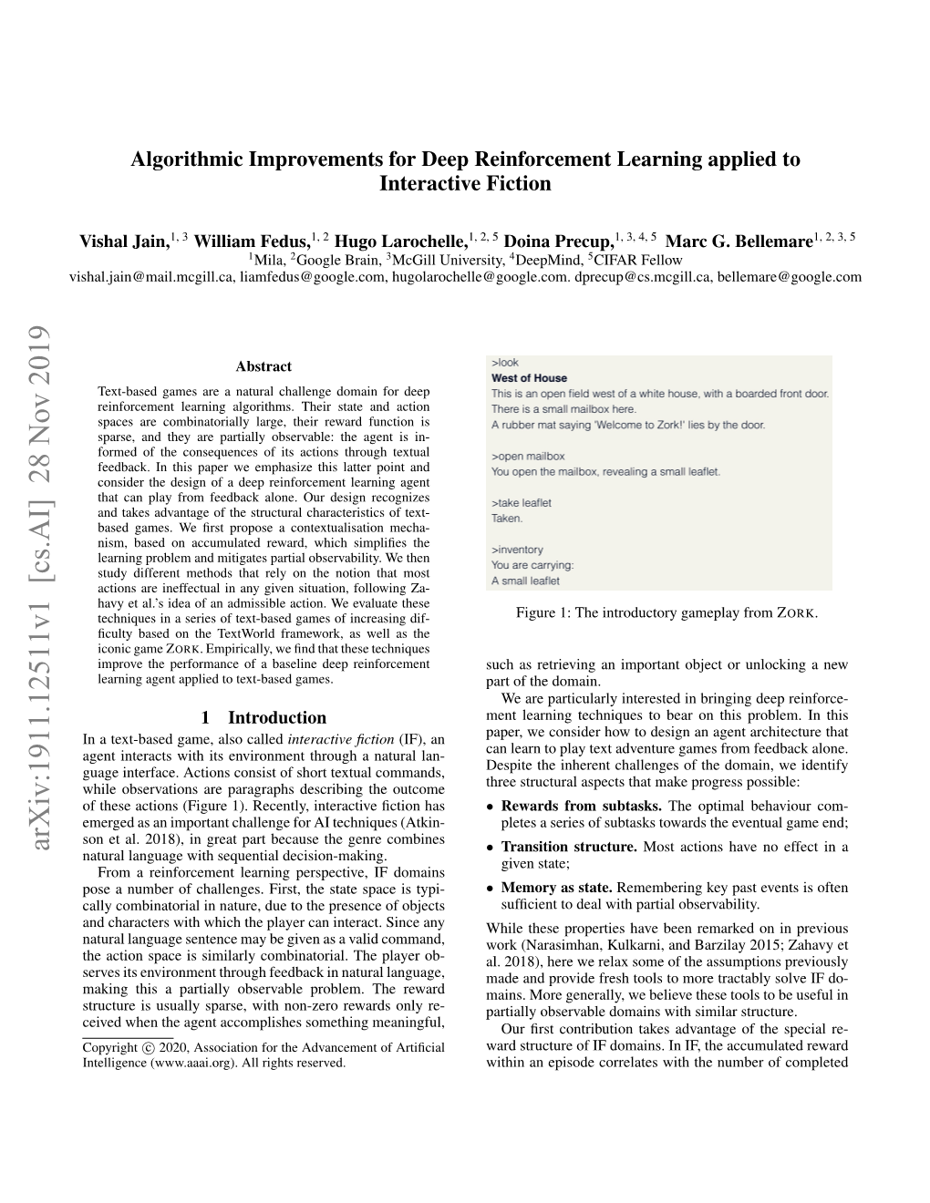 Arxiv:1911.12511V1 [Cs.AI] 28 Nov 2019 • Transition Structure